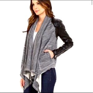 BLANK NYC Cardigan Vegan Leather Moto Jacket